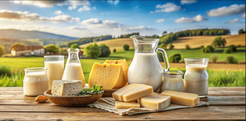 Fresh milk being poured